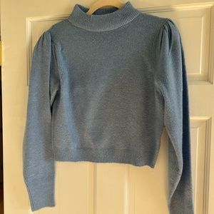 MISS SELFRIDGE BLUE PUFF SLEEVE SWEATER SIZE XS